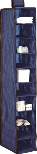Hængende tekstilorganisator til skab, 5 hylder, mørkeblå 30 × 30 × 120 cm