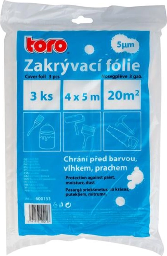 Dækningsfolie HDPE 4 × 5 m, 5 µm, 3 stk TORO