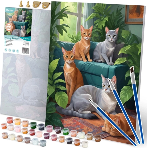 Maling efter tal 40×50 cm – katte MASSIDO