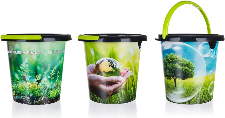 Brilanz-plastspand med hældetud 5 l, blandede dekorationer - 1 stk.