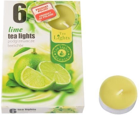 Duft-lysfyrfadslys Lime 6 stk.