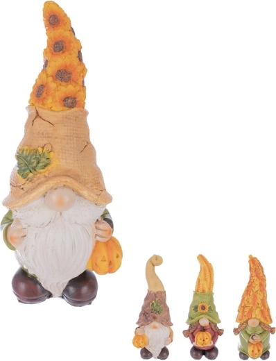 Dekorativ nisse med græskar i polyresin 30 cm (mix 4 varianter)