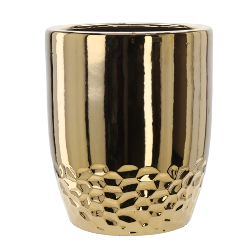 Keramisk skjuler til plantepotte guld 31,5 × 31,5 × 38,5 cm