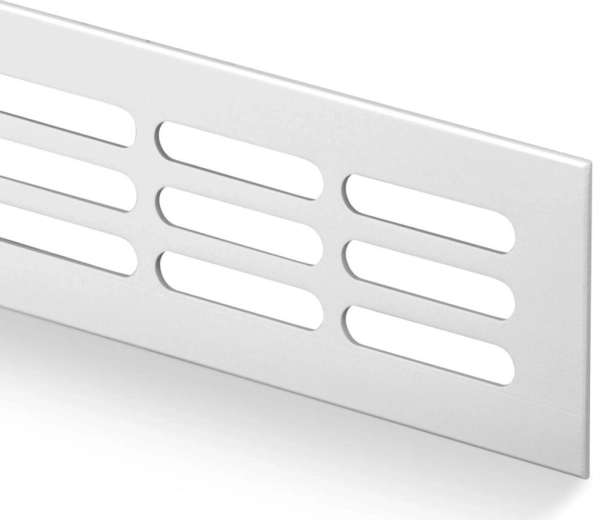 Ventilationsrist i aluminium 60 × 600 mm, eloxeret