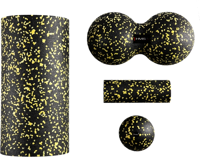 HMS massagesæt til myofascial frigørelse, sort–gul