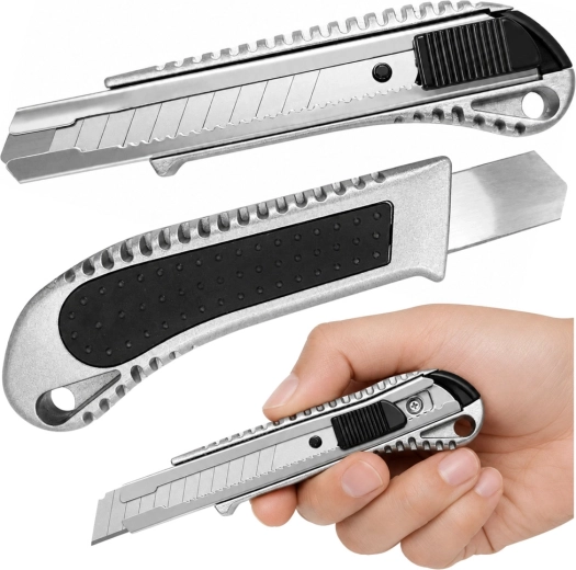Segmentkniv i aluminium 18 mm med lås (arettering) - 1 stk.
