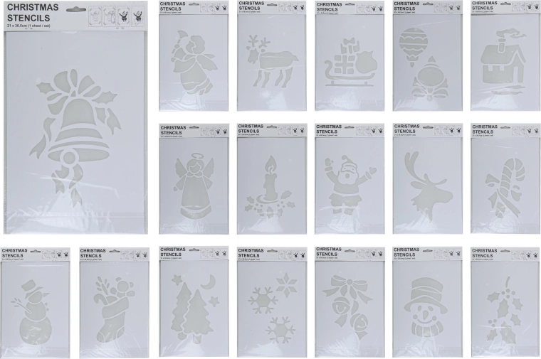 Juleskabelon i PVC 35 × 22 cm, hvid, miks af dekorationer