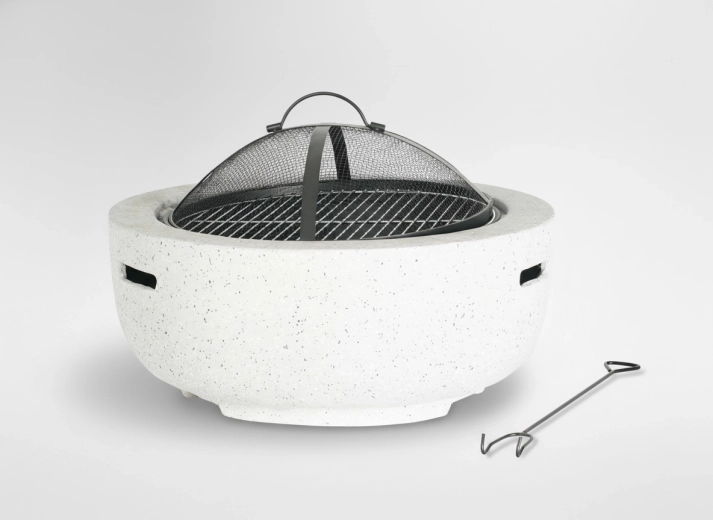 Havebål med låg og ildrager 60 × 60 × 42 cm