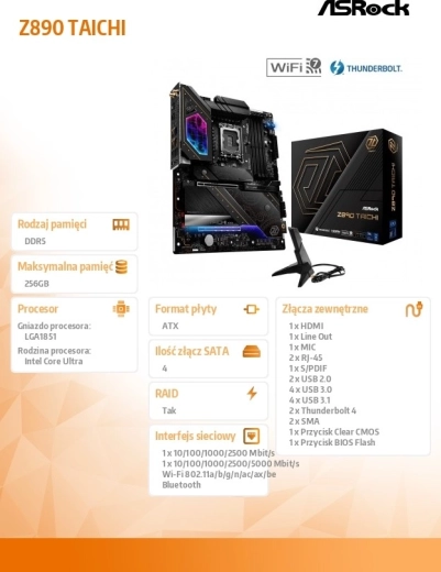 Bundkort Z890 TAICHI ATX