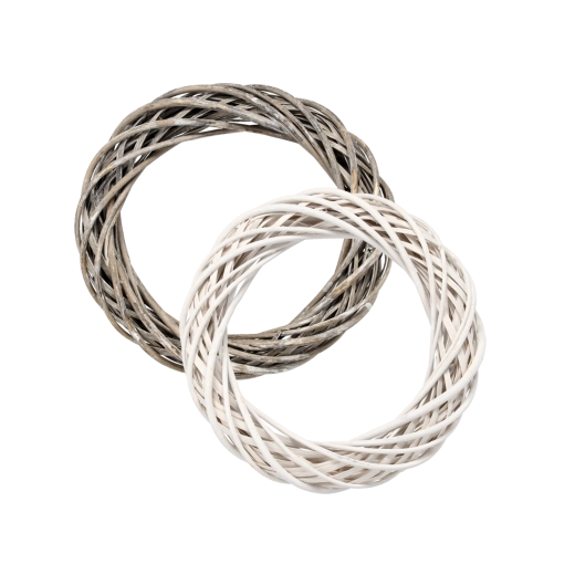 Flettet krans 35 cm – hvid eller grå dekorationsbase