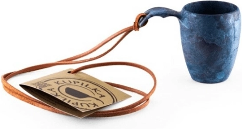 Kupilka K5M snaps med hank og læderrem, blå 0,5 dl