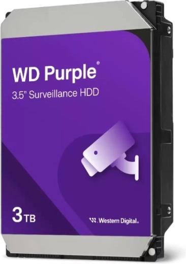 Harddisk Western Digital WD Purple 3 TB 3,5" til overvågning