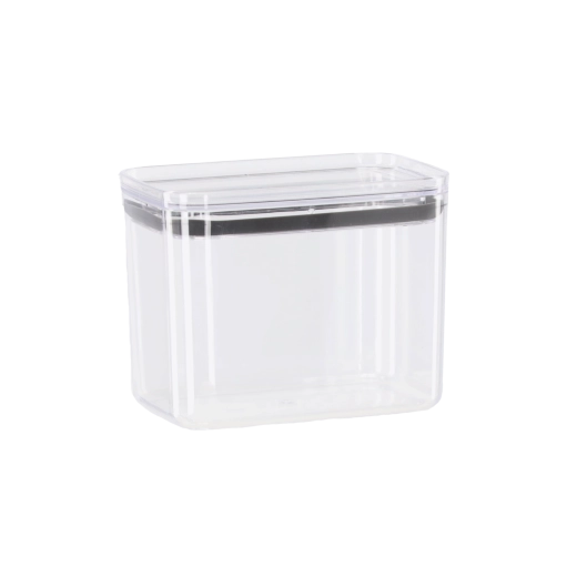 Rektangulær akryl opbevaringsboks 1,5 l med solidt låg