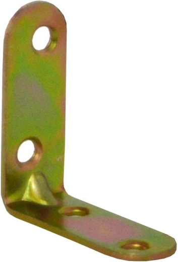 Monteringsvinkel med prægning 50 × 18 × 2 mm, gulforzinket (20 stk)