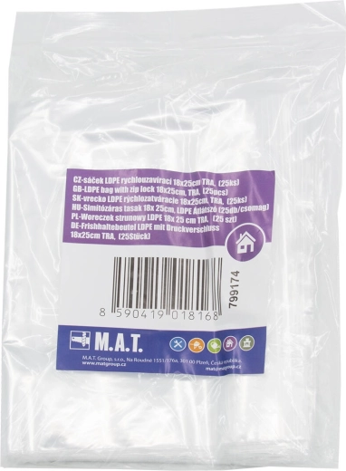 Lynlåsposer LDPE 18 × 25 cm, transparente (25 stk)