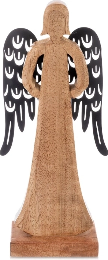 Træfigur af engel i mangotræ 32,5 cm