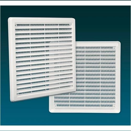 Ventilgitter med net 200 × 200 mm hvid