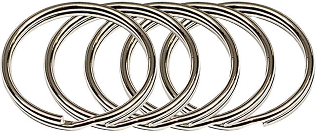 Nøgleringe 30 mm, forniklede (50 stk)