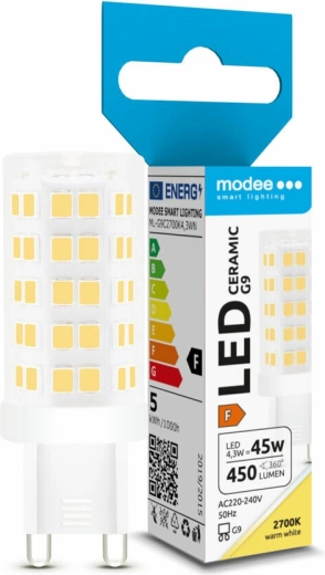 LED-pære Modee Lighting G9 keramisk 4,3 W varm hvid