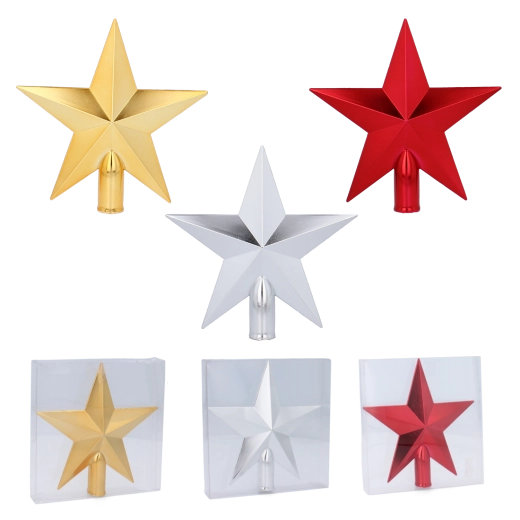Topstjerne til juletræ stjerne 20 cm plast