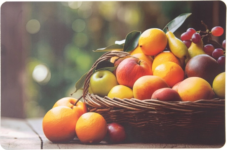 Plastdækkeserviet med frugtmotiv 43 × 28 cm