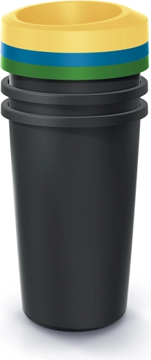Sorteringsskraldespande Compacta R Drop Sæt 3×35 l af genanvendt plast, sorte