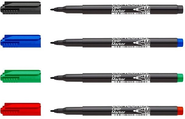 Permanente tuscher CONCORDE OHP M, sæt 4 stk.