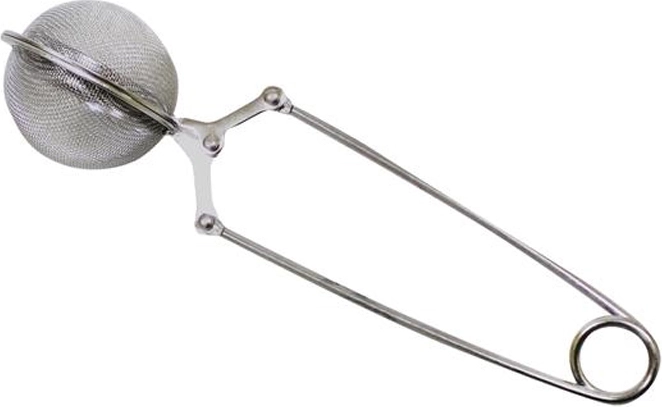 Rustfrit stål te-si med fjeder 14,5 × 3,5 cm