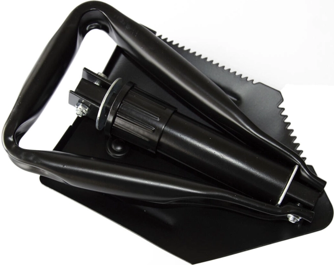 Sammenklappelig militærspade med hakke