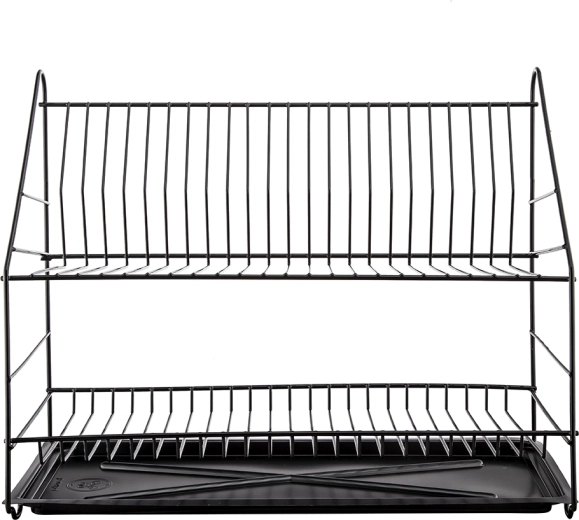 Tosidet opvaskestativ 50 cm, sort, med drypbakke