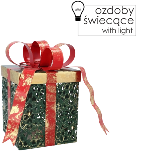 Metallisk juledekoration gave med LED-belysning