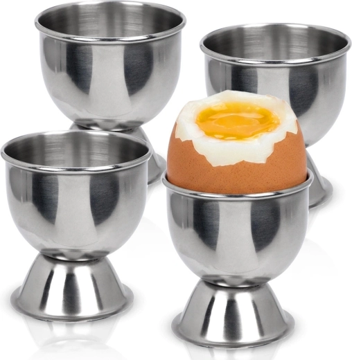Æggebægre i rustfrit stål, 4 stk.