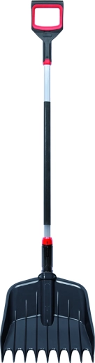 Loppe‑rive Rake Loader 2-i-1, sort