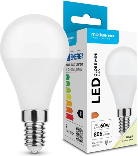 Modee LED-pære Globe Mini G45 E14 8,5 W neutral hvid