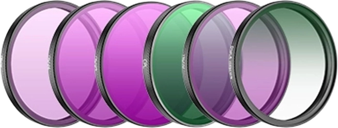 Sæt af filtre til DJI Osmo Action 6 – CPL, ND8/16/32/64 og Black Mist 1/4