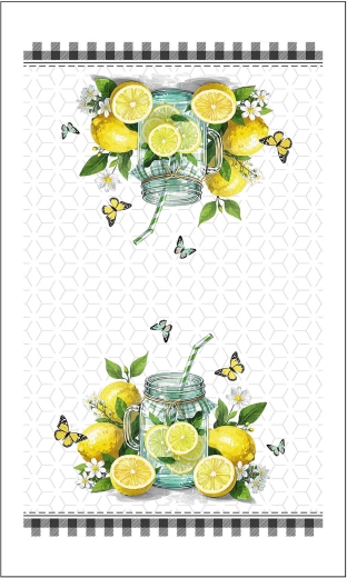 Bomulds-karklud Citron 38 × 63 cm