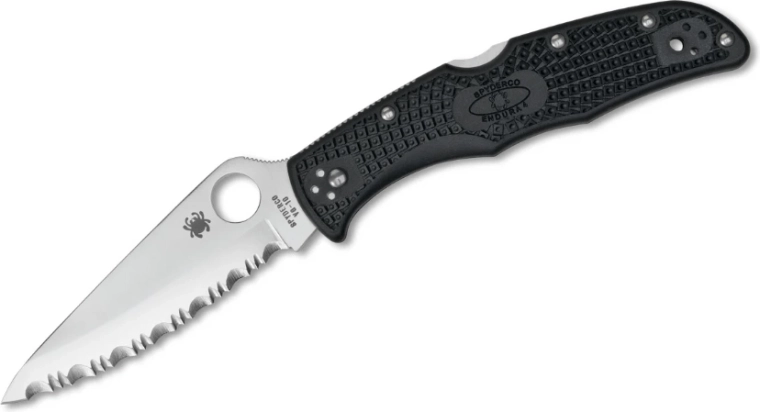 Spyderco Endura 4 Lightweight takket lommekniv 9,5 cm, sort, FRN