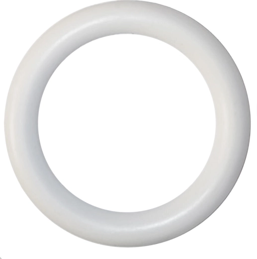 Plastikringe med krog til gardinstang, hvide, 10 stk.