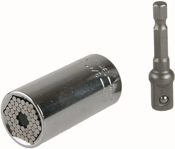 Universalsokkel 3/8" til bolte 7–19 mm med adapter