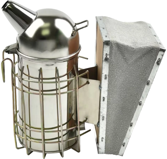 Biodlersryger i rustfrit stål 26 cm med læderbælg