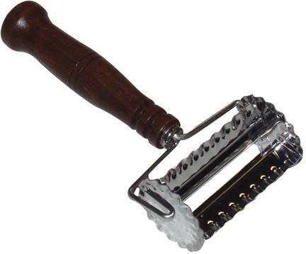 Rullehjul til rør 6 × 4 cm rustfrit stål med træhåndtag