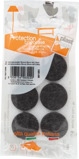 Selvklæbende filtpuder til møbler 30 mm, brune (12 stk.)