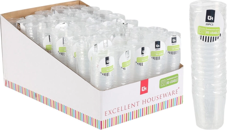 Plastshots 30 ml, transparente, 20 stk