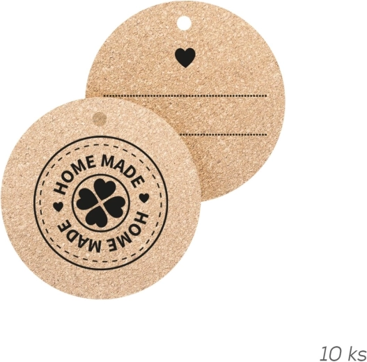 Runde korkmærker Home made – tomme (10 stk.)