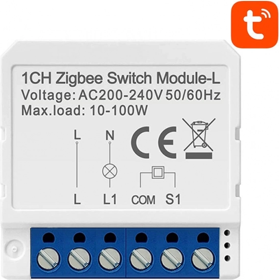 Smart ZigBee-afbrydermodul Avatto LZWSM16-W1 Uden neutral TUYA