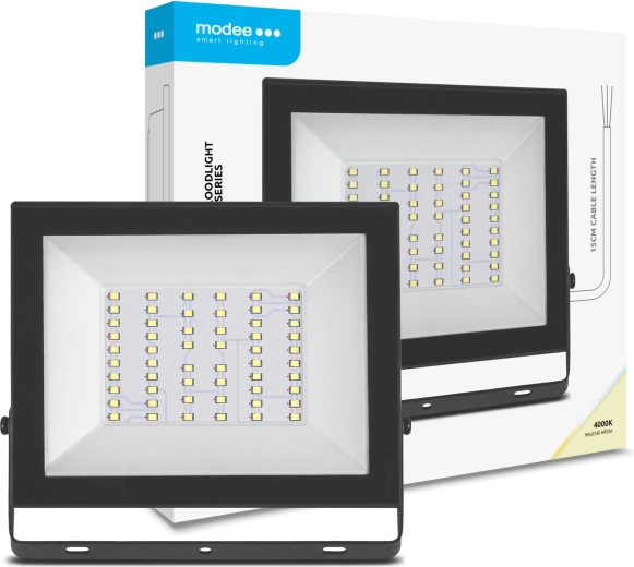 Modee LED-projektør E‑series Slim 50 W, 4000 lm, 120°, neutral hvid