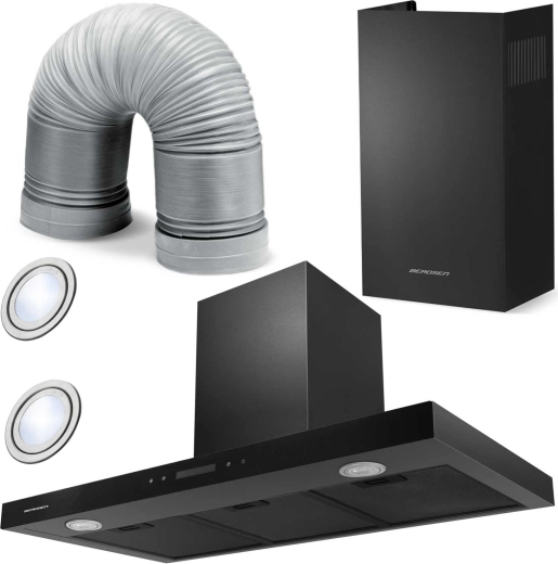 Skorstenemhætte 90 cm sort Berdsen