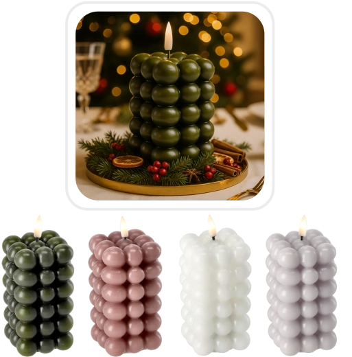 LED-lys Bubble 6 × 11,5 cm af ægte voks