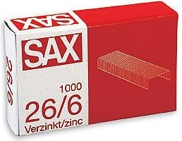 Hæfteklammer 26/6, galvaniserede, 1000 stk.