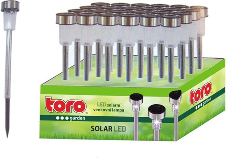 Solcelledrevet LED-lys TORO 36,5 cm, sølvfarvet